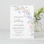 春ワイルドフラワーパープルピンク結婚ズ 招待状 (スタンド正面)