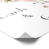 春ワイルドフラワーピンク白いウェディングカード&ギフト ポスター (角)