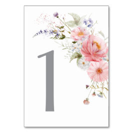 春ワイルドフラワーピンク結婚ホワイト テーブルナンバー