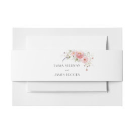 春ワイルドフラワーピンク結婚ホワイト 招待状ベリーバンド