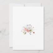 春ワイルドフラワーピンク結婚ホワイト 招待状 (裏面)