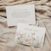 春ワイルドフラワーフィールドバタフライベビーシャワー サンキューカード