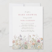 春ワイルドフラワーフィールド赤ちゃんシャワー 招待状 (正面)