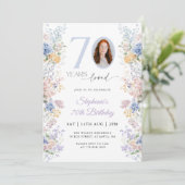 春ワイルドフラワーフォト70誕生日 招待状 (スタンド正面)