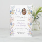 春ワイルドフラワーフォト80誕生日 招待状 (スタンド正面)