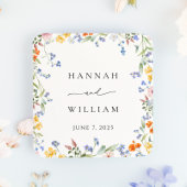 春ワイルドフラワーフレーム庭園の結婚式 スクエアシール