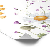 春ワイルドフラワーフローラウェルカムベビーシャワー ポスター (角)