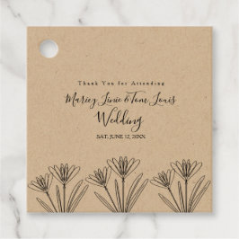 春ワイルドフラワーフローラ手描き紙クラフト フェイバータグ