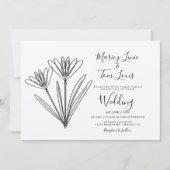 春ワイルドフラワーフローラ手描き紙クラフト 招待状 (正面)