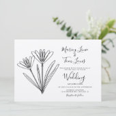 春ワイルドフラワーフローラ手描き紙クラフト 招待状 (スタンド正面)