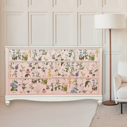 春ワイルドフラワーフローラ牧草地垂直デクページ 薄葉紙