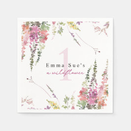 春ワイルドフラワーフローラ誕生日ナプキンス スタンダードカクテルナプキン