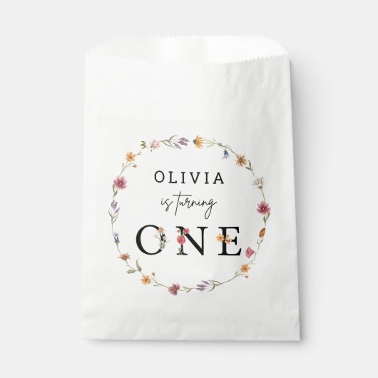 春ワイルドフラワーフローラ1st誕生日パーティー フェイバーバッグ (正面)