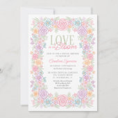 春ワイルドフラワーブライダルシャワーラブイン開花 招待状 (正面)