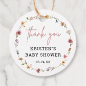 春ワイルドフラワーベイビーシャワーありがとうメッセージカード フェイバータグ (正面)