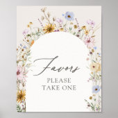 春ワイルドフラワーベイビーシャワーの好意サイン ポスター (正面)