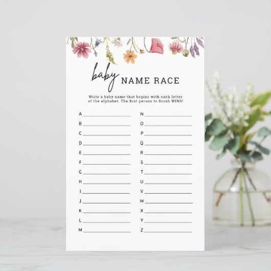 春ワイルドフラワーベイビーシャワーベビー名レースゲーム (スタンド正面)