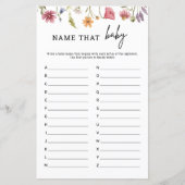 春ワイルドフラワーベイビーシャワー名そのベビーゲーム (正面)