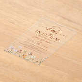 春ワイルドフラワーベビーイン開花ベビーシャワー アクリル招待状 (レイダウン)