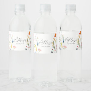 春ワイルドフラワーベビーイン開花ベビーシャワー ペットボトルラベル