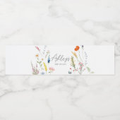 春ワイルドフラワーベビーイン開花ベビーシャワー ペットボトルラベル (シングルラベル)