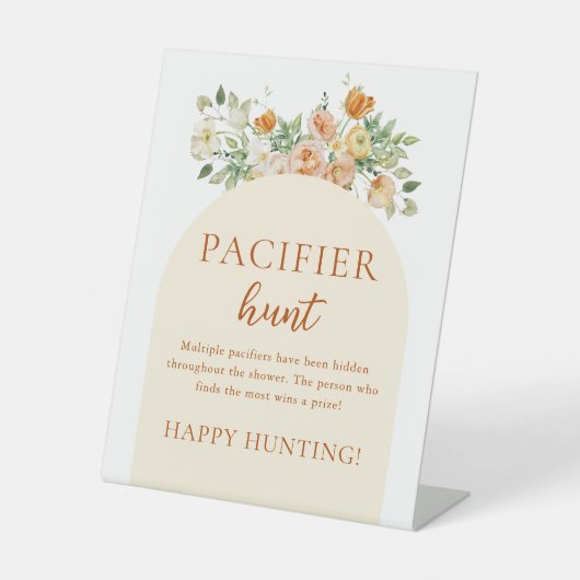 春ワイルドフラワーベビーシャワーおしゃぶり狩りゲーム 台座サイン (正面)
