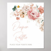 春ワイルドフラワーベビーシャワーおむつラッフル ポスター (正面)