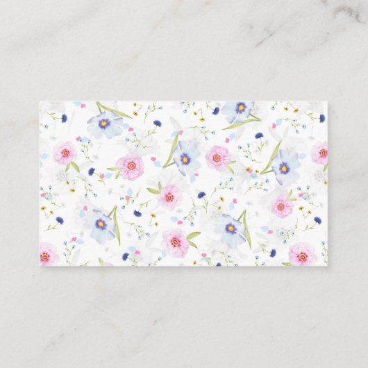 春ワイルドフラワーベビーシャワーブックベビー エンクロージャーカード (裏面)