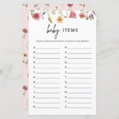 春ワイルドフラワーベビーシャワーベビーアルファベットゲーム (正面/裏面)