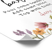 春ワイルドフラワーベビーシャワーモモモモザバーサイン ポスター (角)