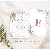 春ワイルドフラワーベビーシャワー招待状 案内状