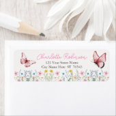 春ワイルドフラワーボホーベイビーシャワー差出人住所 ラベル (インサイチュ)