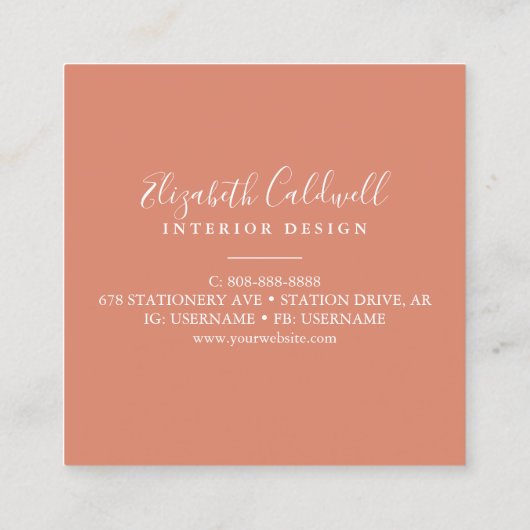 春ワイルドフラワーポピーパーソナライズされたフローラ スクエア名刺 (裏面)