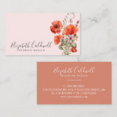 春ワイルドフラワーポピーパーソナライズされたフローラ 名刺 (正面/裏面)