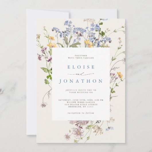 春ワイルドフラワーメドウガーデン詳細結婚ズ 招待状 (正面)