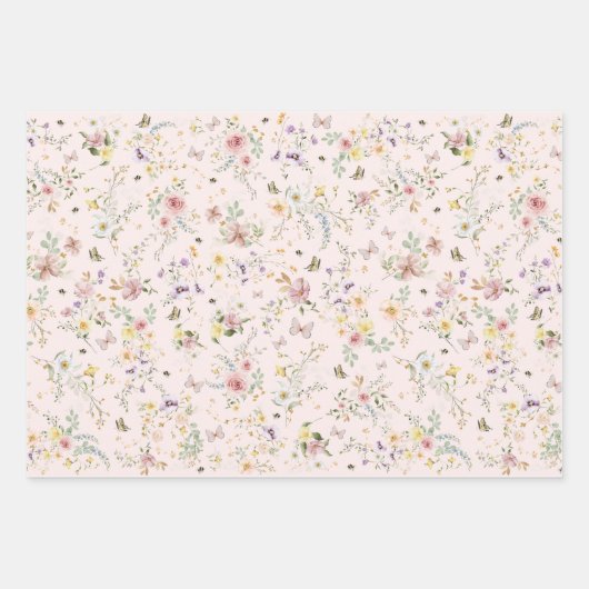 春ワイルドフラワーメドウフェアユタレフローラガーデン ラッピングペーパーシート (正面2)