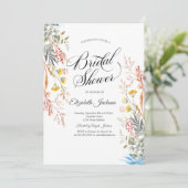 春ワイルドフラワーメドウ乾燥ブライダルシャワー 招待状 (スタンド正面)