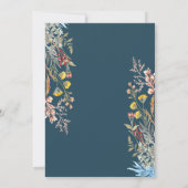 春ワイルドフラワーメドウ乾燥ブライダルシャワー 招待状 (裏面)