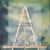 春ワイルドフラワーメドウ庭園の結婚式へようこそ アクリルサイン (ニュートラル)