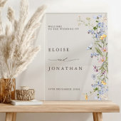 春ワイルドフラワーメドウ庭園の結婚式へようこそ アクリルサイン