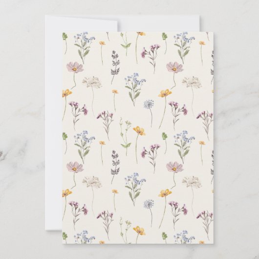 春ワイルドフラワーメドウ庭園の結婚式 招待状 (裏面)