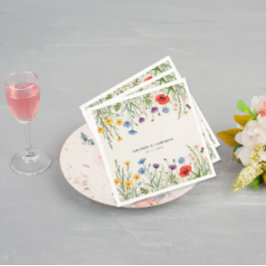 春ワイルドフラワーメドウ結婚ズ スタンダードカクテルナプキン