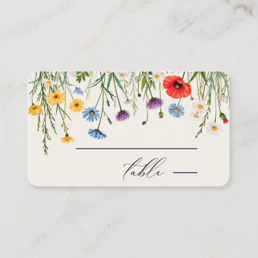 春ワイルドフラワーメドウ結婚ズ プレイスカード (正面)