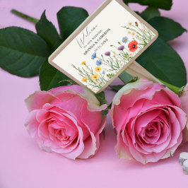 春ワイルドフラワーメドウ結婚ズ 長方形シール