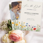 春ワイルドフラワーメドウ結婚写真 セーブザデート