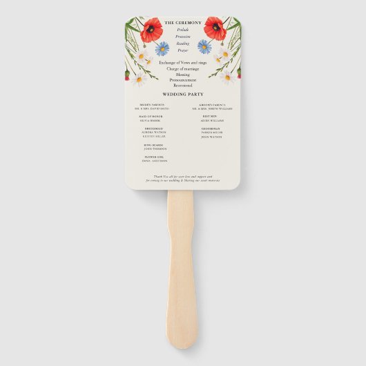 春ワイルドフラワーメドウ結婚式 プログラム ハンドファン (裏面)
