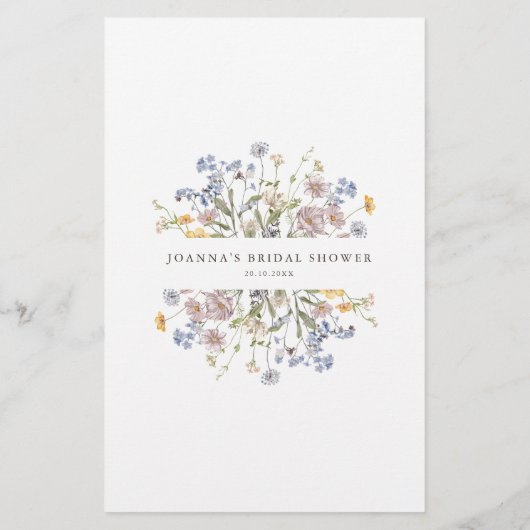 春ワイルドフラワーメドーガーデンブライダルシャワーゲーム (裏面)