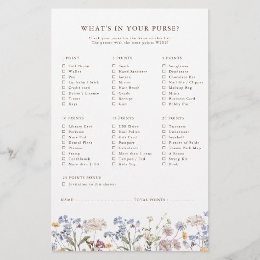 春ワイルドフラワーメドーガーデンブライダルシャワーゲーム (正面)