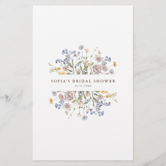 春ワイルドフラワーメドーガーデンブライダルシャワーゲーム (裏面)