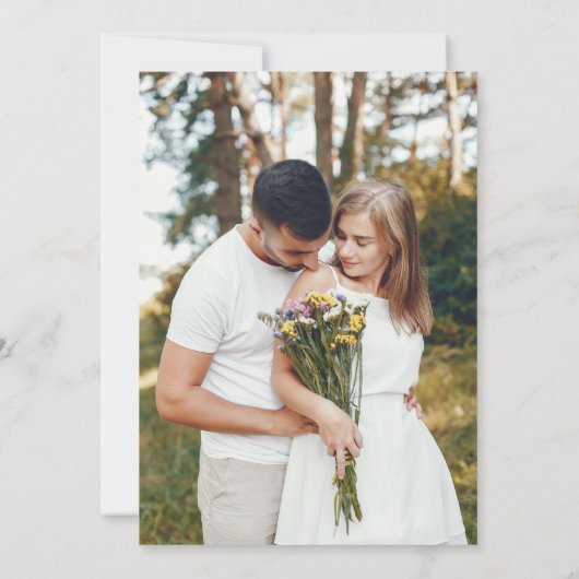 春ワイルドフラワーメドーガーデン写真結婚金ゴールド 招待状 (裏面)